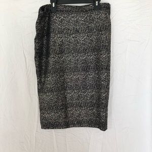 High waisted silver sparkle pencil skirt